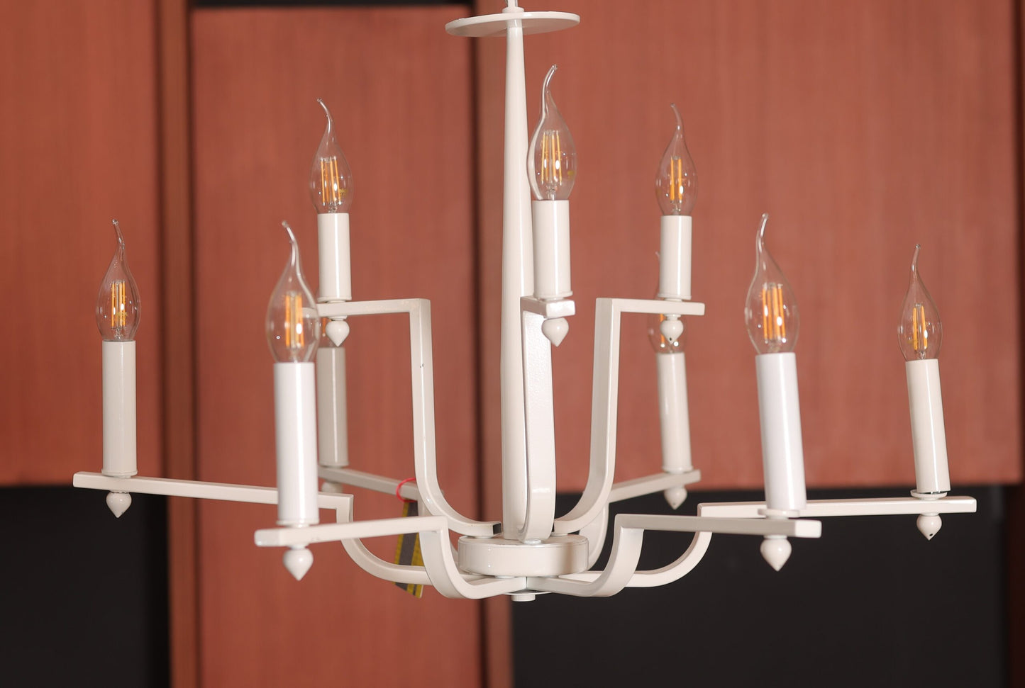 Tubes Round Chandelier, 9 Lights, Metal, 69×60cm - White