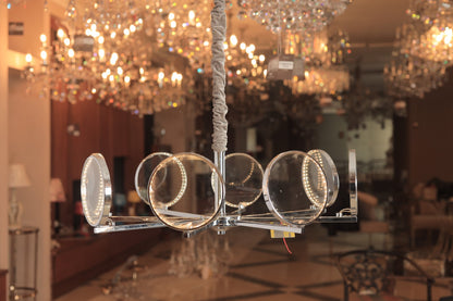 Chrome glass chandelier