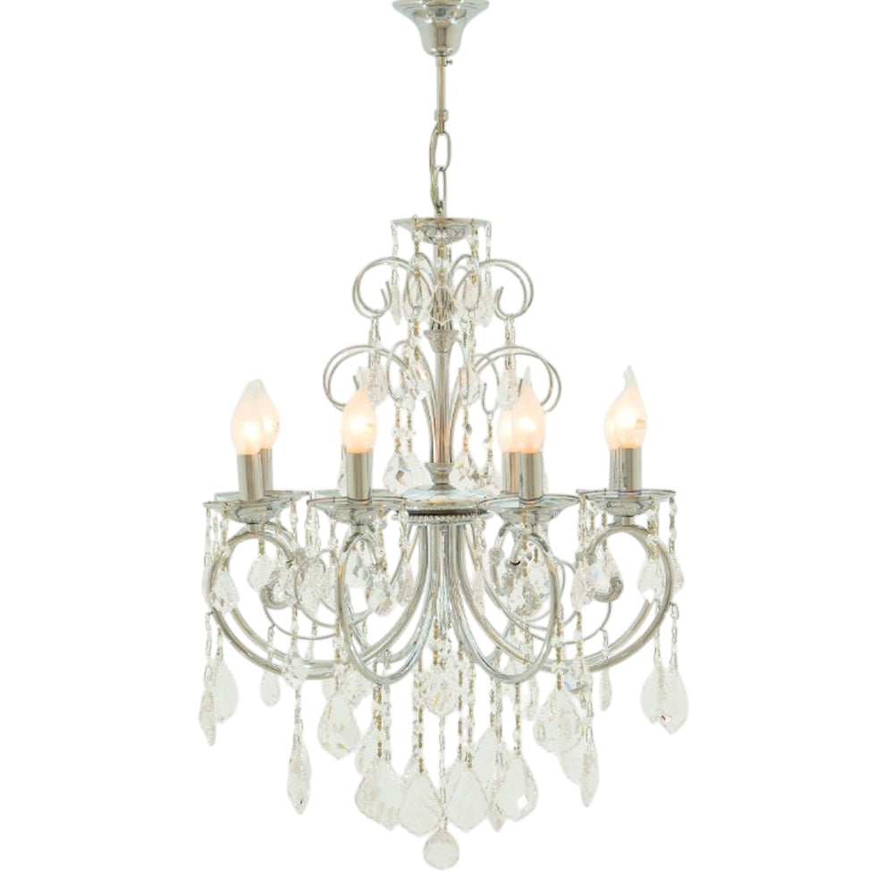 نجفة هافانا، 8 مصابيح، معدنية، 55×95 سم - كروم