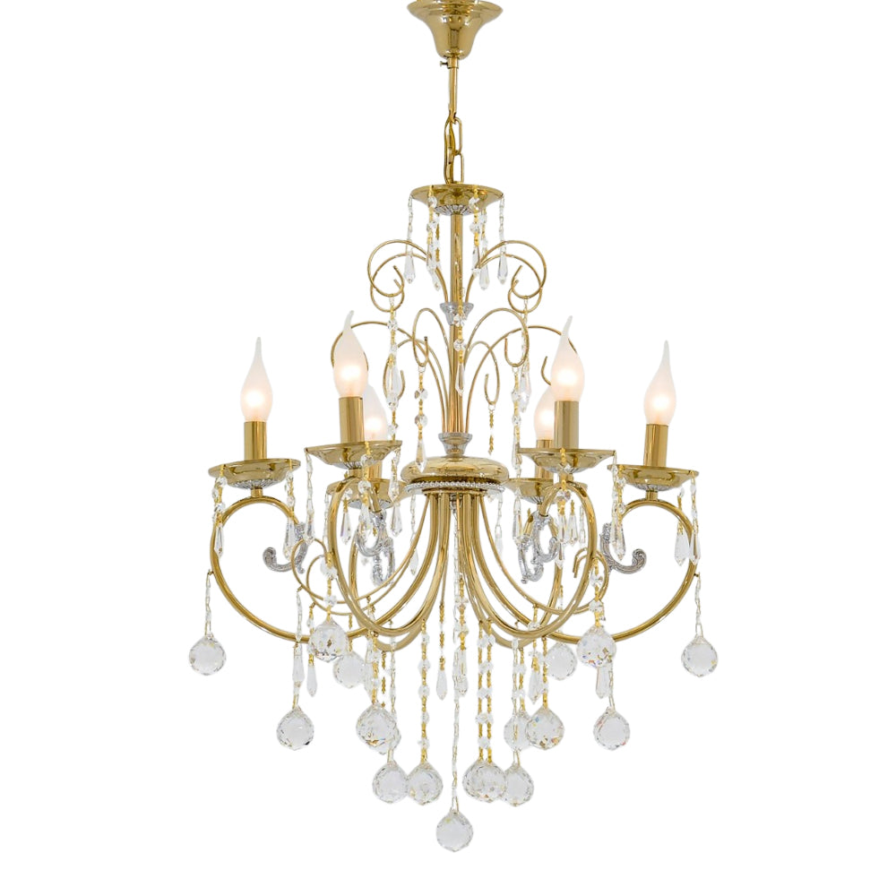 نجفة هافانا سوليتير بستة لمبة ذهبية*كروم