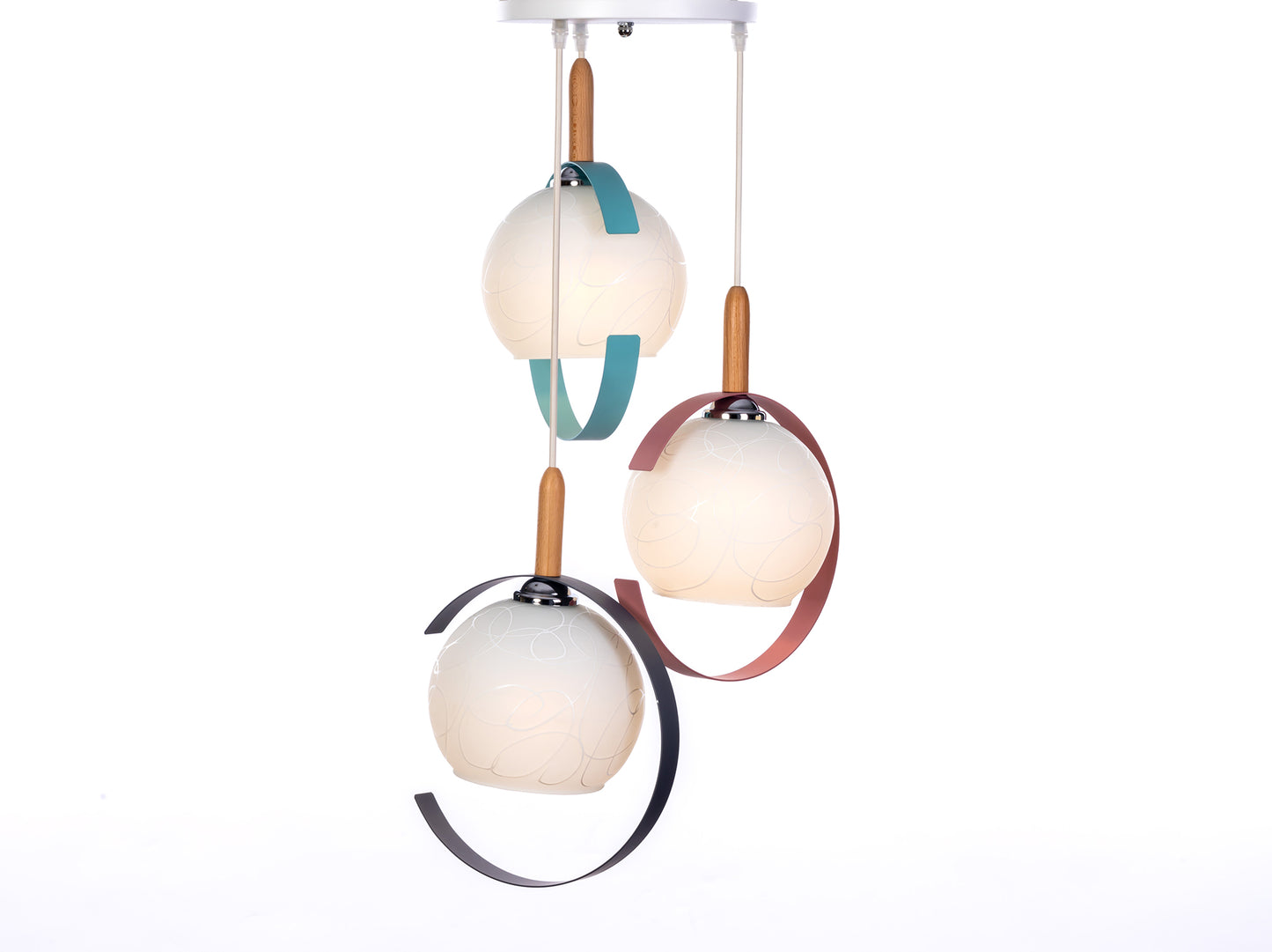 Pendant 3 bulbs crescent