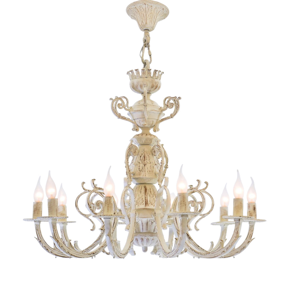 Wow 10 bulbs whitey chandelier