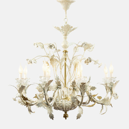 Leaf 8 bulbs whitey chandelier