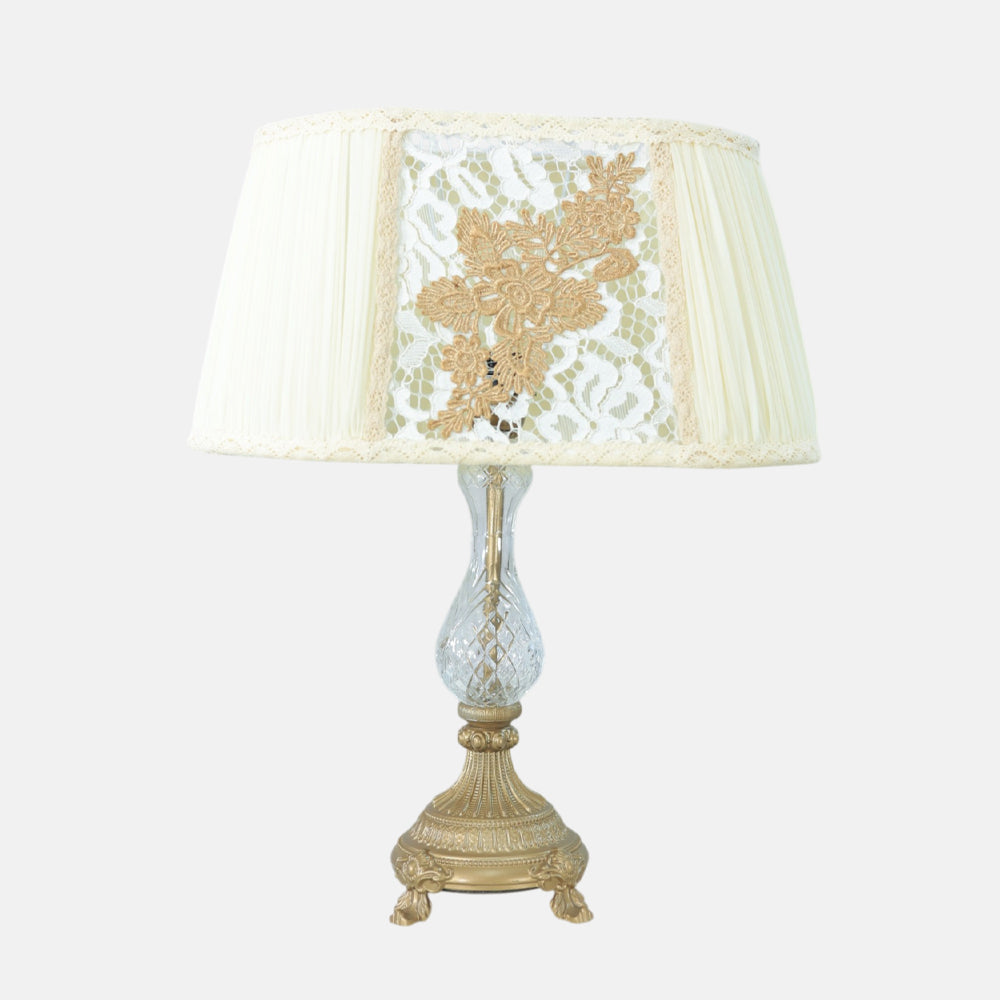 Rosaline Table Lamp, 1 Light, Aluminum, Antique - اباجورة روزالين، 1 لمبة، ألومنيوم، أنتيك