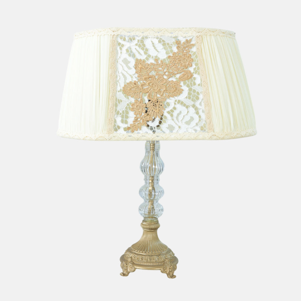 Lacey Table Lamp, 1 Light, Aluminum, Antique - اباجورة لاسي، 1 لمبة، ألومنيوم، أنتيك
