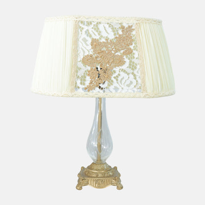 Evelyn Table Lamp, 1 Light, Aluminum, Antique - اباجورة إيفلين، 1 لمبة، ألومنيوم، أنتيك