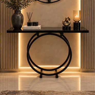 Lucera Console, Stainless Steel, 90×120×40cm - Black