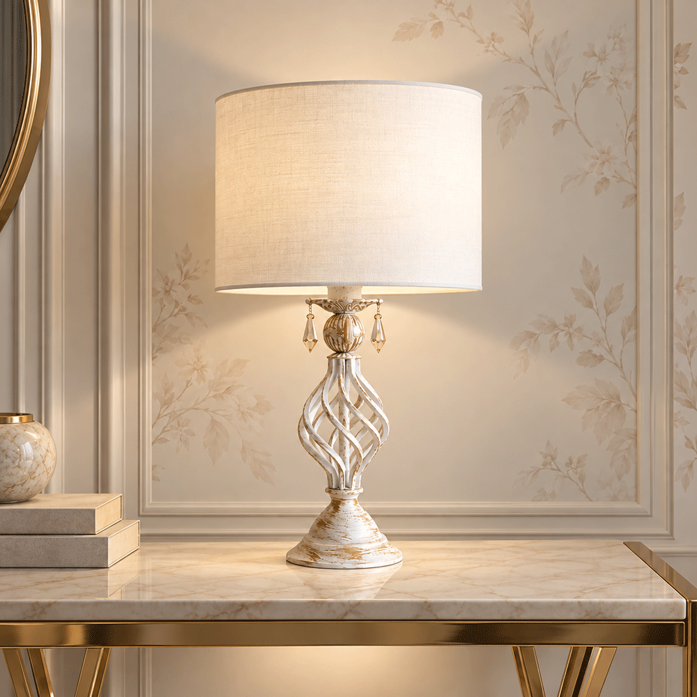 Table Lamp, 1 Lights, Metal, 48×26cm - Whitey