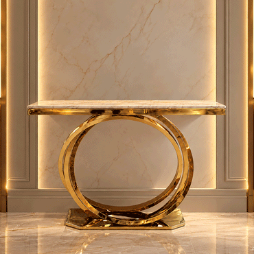كونسول إليت، ستانلس ستيل، 120*40×90 سم - ذهبي PVD