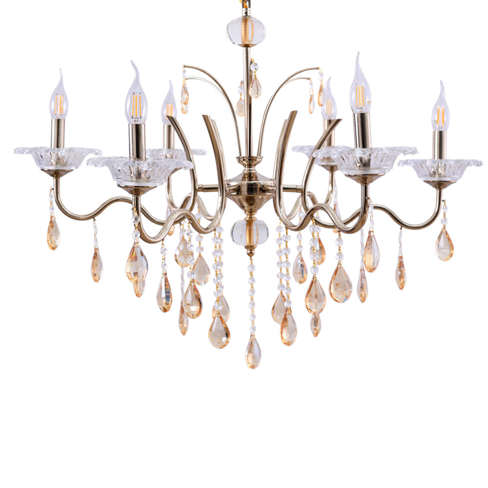 نجفه، 6 لمبة، معدن، 83×74 سم دهبي من قنديل مصر - Chandelier, 6 Lights, Metal, 83×74cm Gold|Kandil Egypt