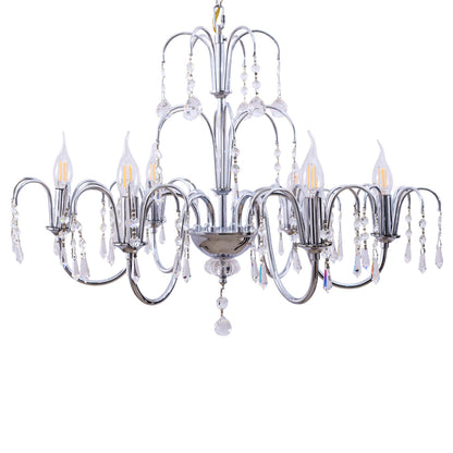 نجفه كوشه، 6 لمبة، معدن، 70×62 سم فضي من قنديل مصر - Kosha Chandelier, 6 Lights, Metal, 70×62cm Silver|Kandil Egypt