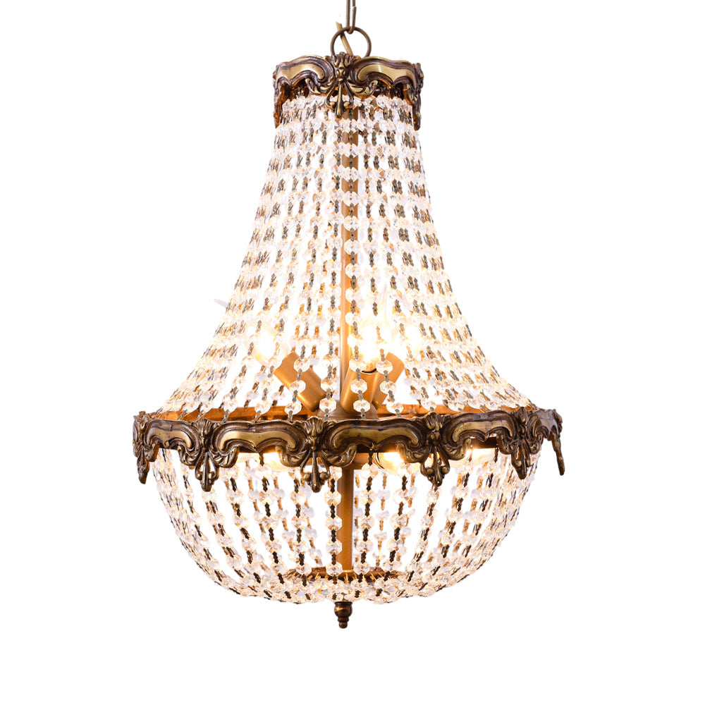 Basket Chandelier, 9 Lights, Copper, 40×65cm - Bronze