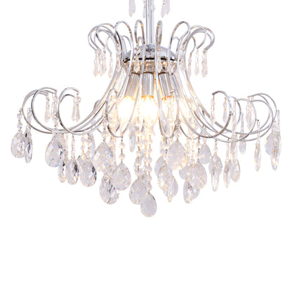 نجفه نافوره، 8 لمبة، معدن، 60×70 سم فضي من قنديل مصر - Fountain Chandelier, 8 Lights, Metal, 60×70cm Silver|Kandil Egypt