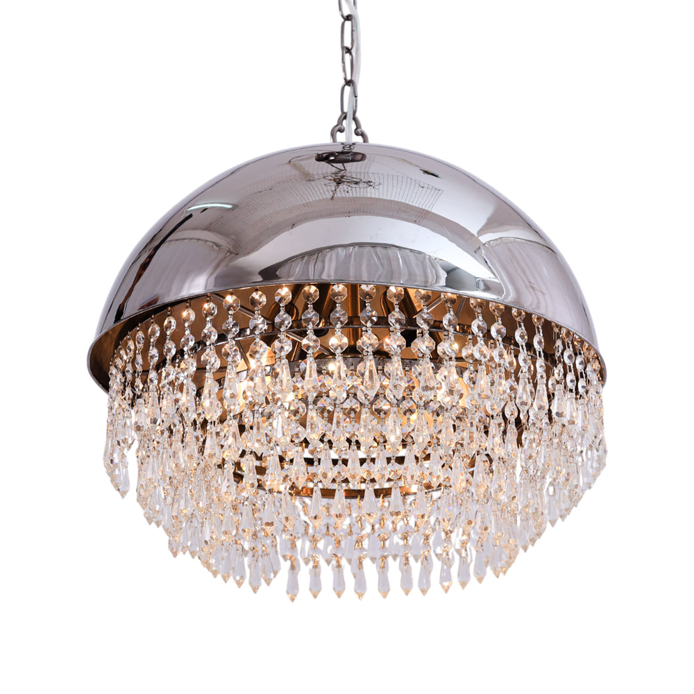 Ball Chandelier, 6 Lights, Metal, 45×55cm - Black