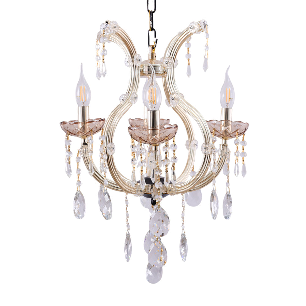 نجفه ماري، 4 لمبة، معدن، 40×60 سم شامبين من قنديل مصر - Marry Chandelier, 4 Lights, Metal, 40×60cm Champagne|Kandil Egypt