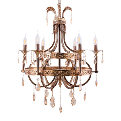 Chandelier, 6 Lights, Metal, 68×88cm - Gold