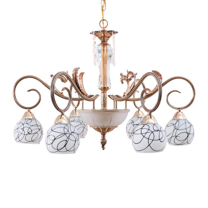 نجفه عنكبوت، 6 لمبة، معدن، 70×60 سم دهبي من قنديل مصر - Spider Chandelier, 6 Lights, Metal, 70×60cm Gold|Kandil Egypt