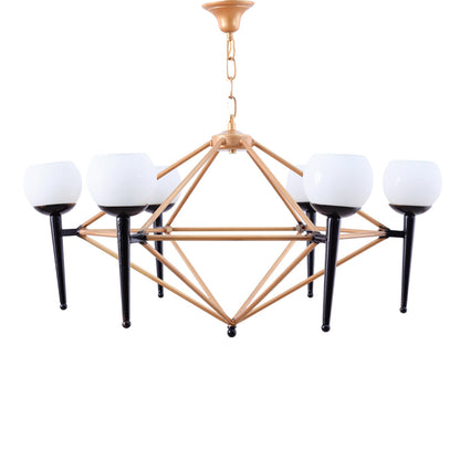 نجفه هرم، 6 لمبة، معدن، 80×55 سم اكسيديه من قنديل مصر - Pyramid Chandelier, 6 Lights, Metal, 80×55cm Oxide|Kandil Egypt