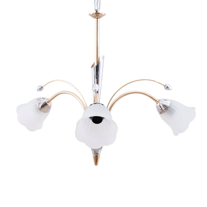 نجفه نيرين، 3 لمبة، معدن، 55×55 سم دهبي*فضي من قنديل مصر - Neirin Chandelier, 3 Lights, Metal, 55×55cm Silver Gold|Kandil Egypt