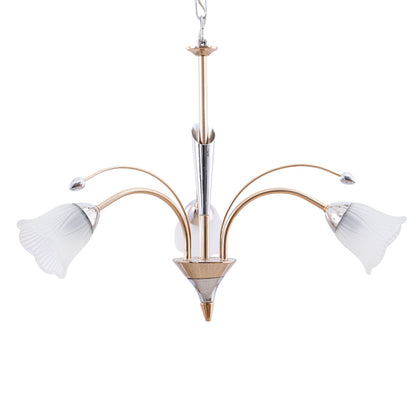 نجفه نيرين، 3 لمبة، معدن، 55×55 سم دهبي*فضي من قنديل مصر - Neirin Chandelier, 3 Lights, Metal, 55×55cm Silver Gold|Kandil Egypt