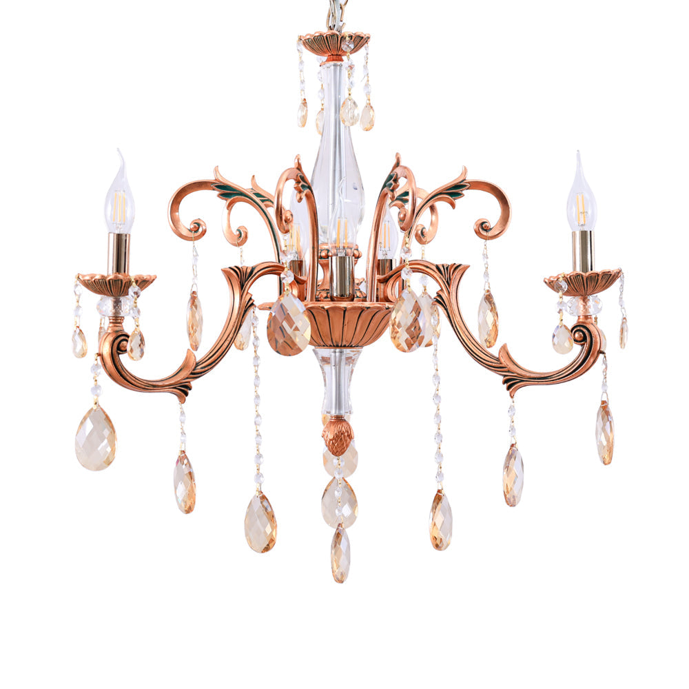 نجفه، 6 لمبة، معدن، 70×70 سم نحاسي من قنديل مصر - Chandelier, 6 Lights, Metal, 70×70cm Copper|Kandil Egypt