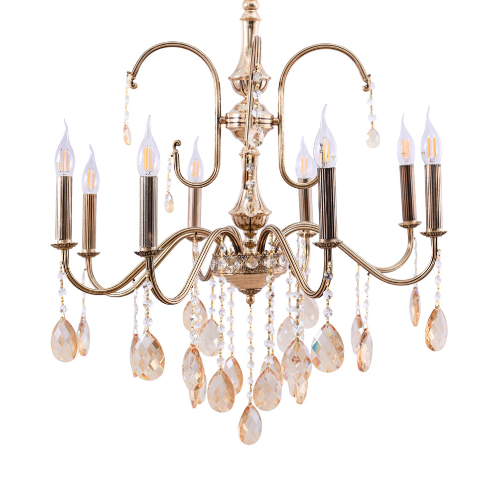 نجفه، 8 لمبة، معدن، 68×99 سم دهبي من قنديل مصر - Chandelier, 8 Lights, Metal, 68×99cm Gold|Kandil Egypt