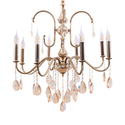 نجفه، 8 لمبة، معدن، 68×99 سم دهبي من قنديل مصر - Chandelier, 8 Lights, Metal, 68×99cm Gold|Kandil Egypt