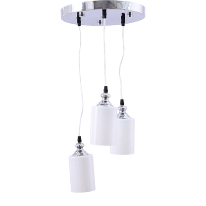 معلقة، 3 لمبة، معدن، 30×65 سم فضي من قنديل مصر - Pendant, 3 Lights, Metal, 30×65cm Silver|Kandil Egypt