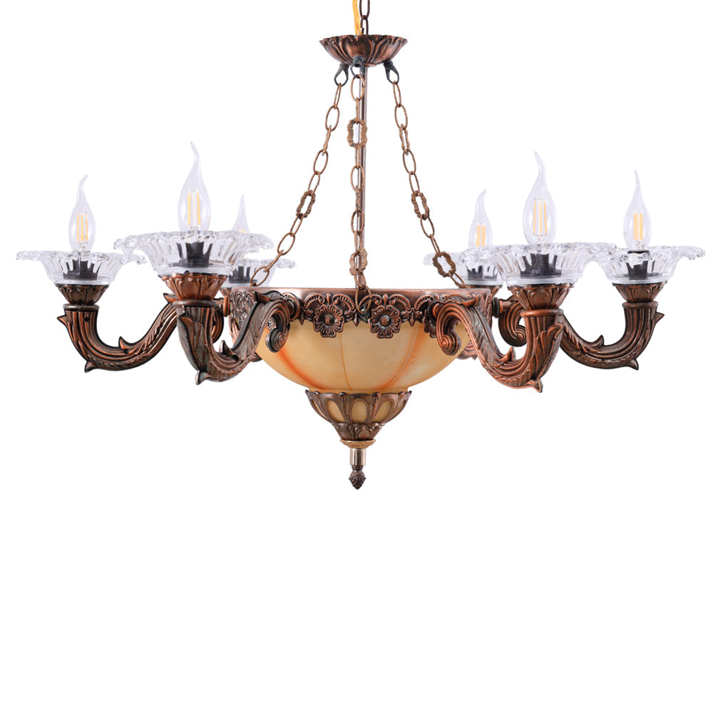 نجفه، 6 لمبة، معدن، 80×60 سم اكسيديه من قنديل مصر - Chandelier, 6 Lights, Metal, 80×60cm Oxide|Kandil Egypt