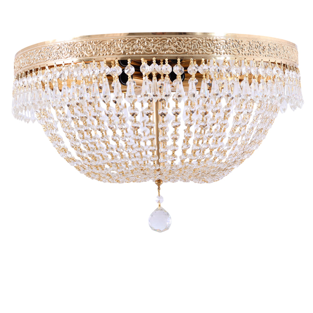 لطش، 6 لمبة، معدن، 50×35 سم دهبي من قنديل مصر - Flush Light, 6 Lights, Metal, 50×35cm Gold|Kandil Egypt