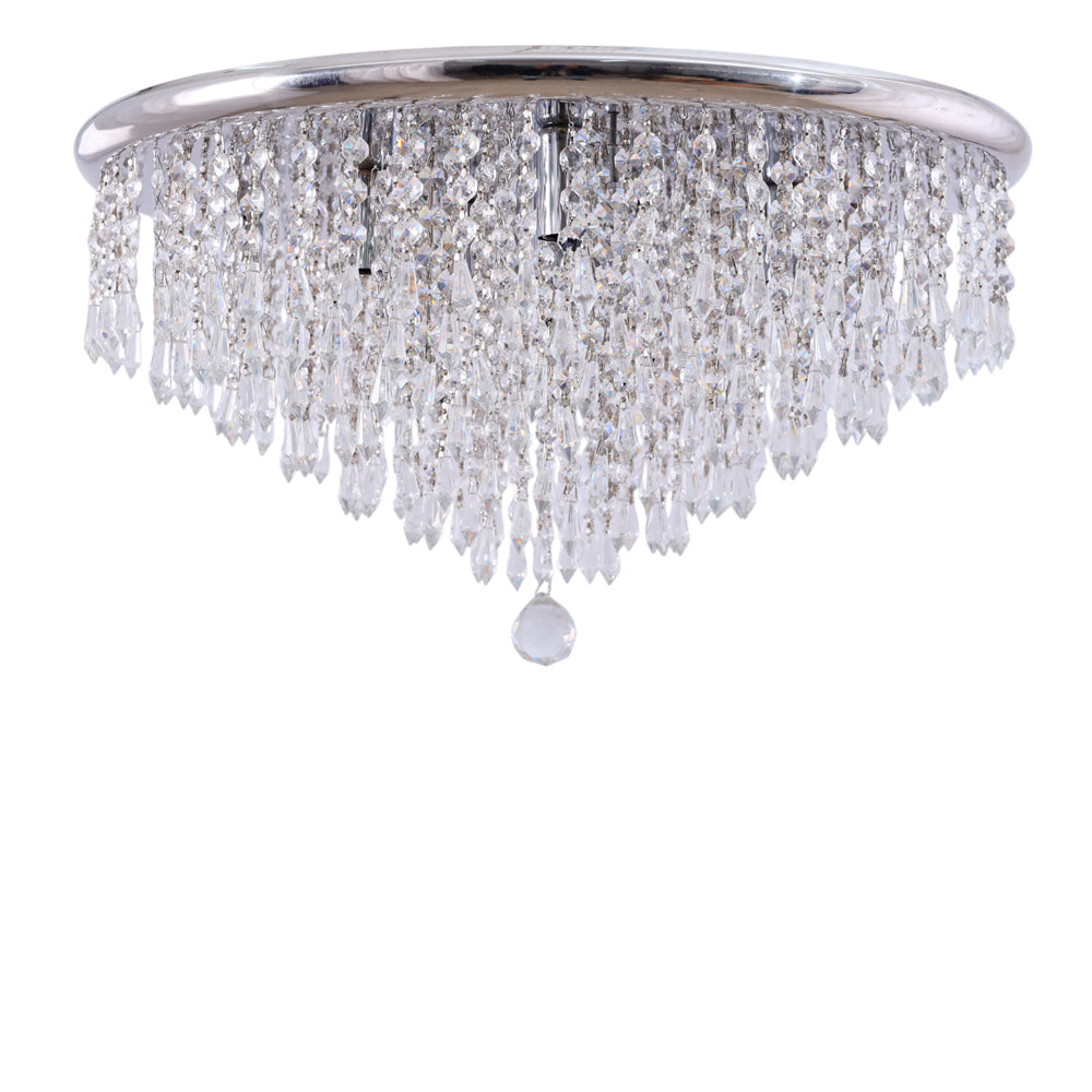 لطش، 9 لمبة، معدن، 60×30 سم فضي من قنديل مصر - Flush Light, 9 Lights, Metal, 60×30cm Silver|Kandil Egypt