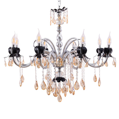 نجفة ورد، 8 لمبة، معدن، 75×85 سم فضي من قنديل مصر - Flower Chandelier, 8 Lights, Metal, 75×85 cm Silver|Kandil Egypt