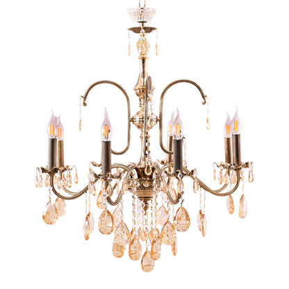نجفة روز، 8 لمبة، معدن، 95×72 سم دهبي من قنديل مصر - Rose Chandelier, 8 Lights, Metal, 95×72 cm Gold|Kandil Egypt