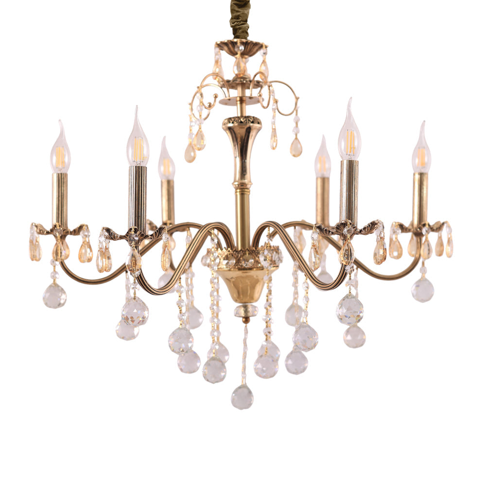 Rose Chandelier, 6 Lights, Metal, 76×72 cm - Gold