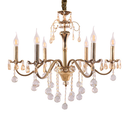 نجفة روز، 6 لمبة، معدن، 76×72 سم دهبي من قنديل مصر - Rose Chandelier, 6 Lights, Metal, 76×72 cm Gold|Kandil Egypt