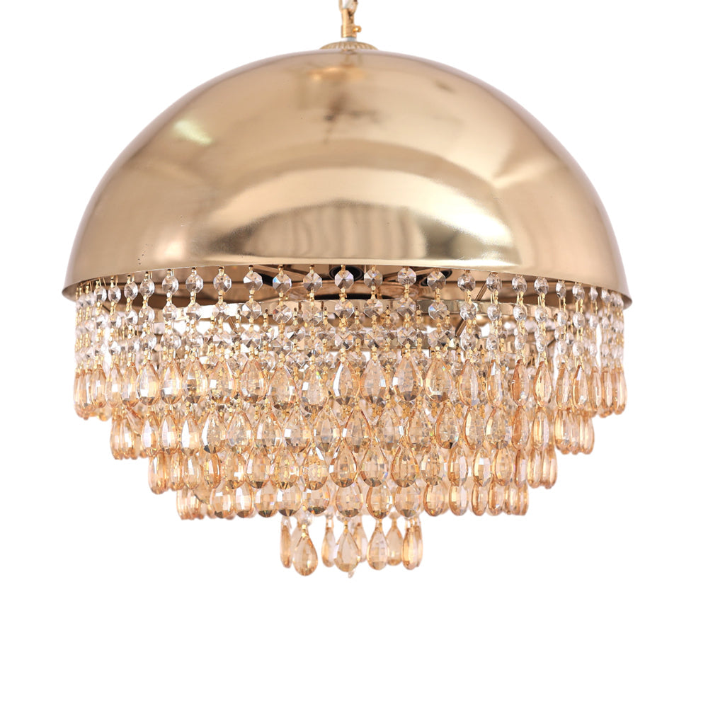 نجفة كوره، 6 لمبة، معدن، 70×50 سم دهبي من قنديل مصر - Ball Chandelier, 6 Lights, Metal, 70×50 cm Gold|Kandil Egypt