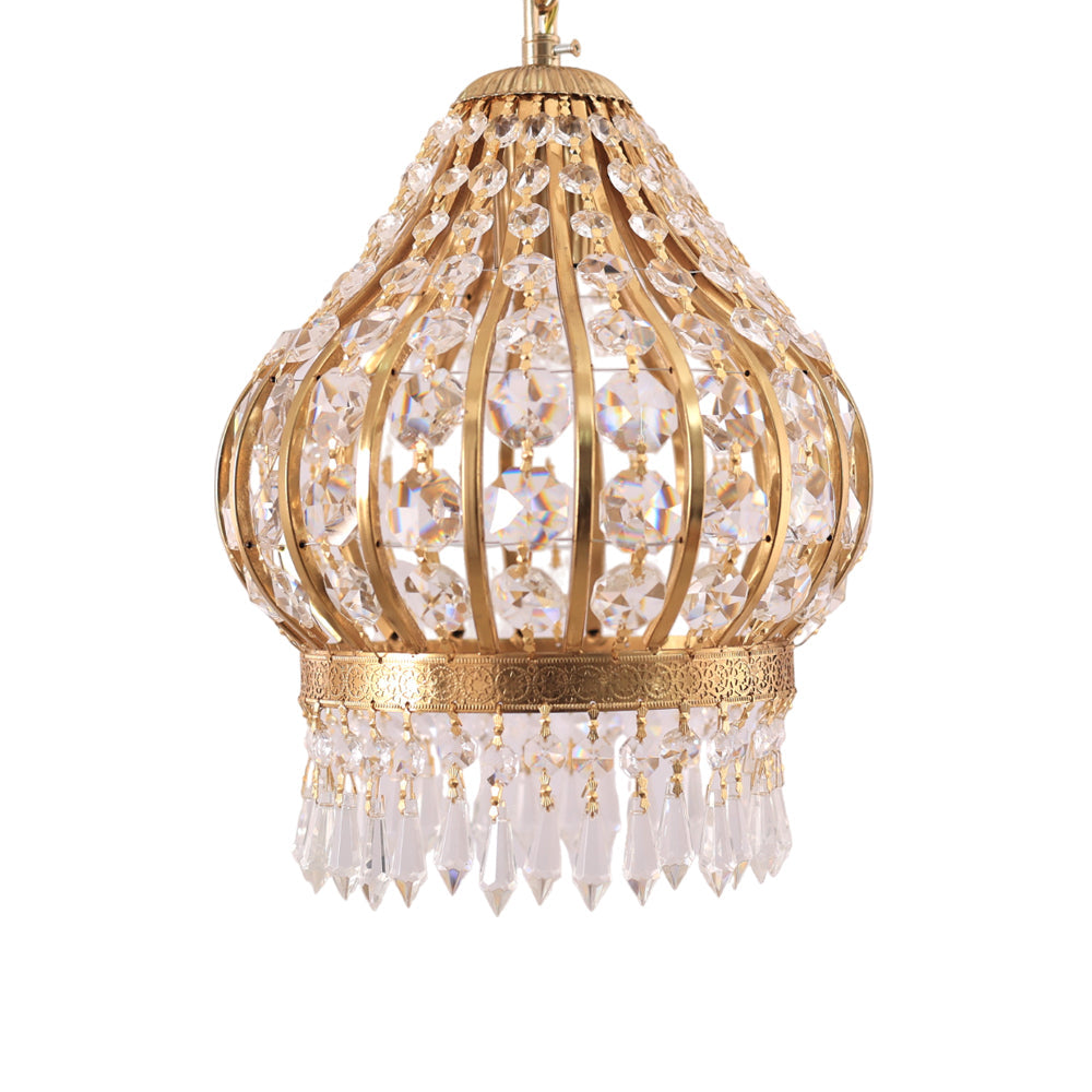 فانوس، 1 لمبة، معدن، 50×24 سم دهبي من قنديل مصر - Lantern, 1 Light, Metal, 50×24cm Gold|Kandil Egypt