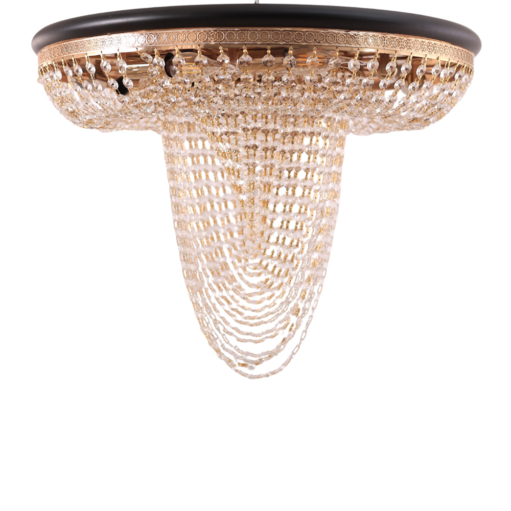 curtain Flush Light, 10 Lights, Metal, 60×60 cm - Gold