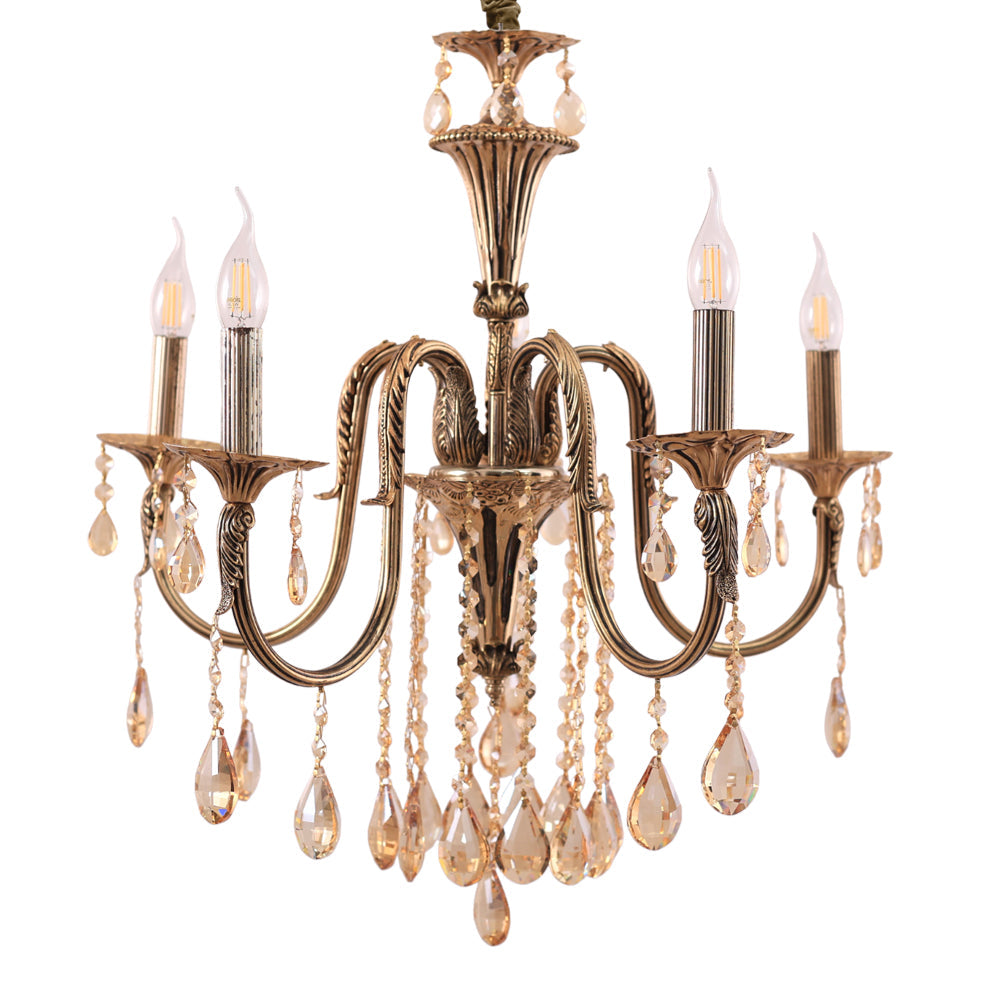 نجفة اليزيه، 5 لمبة، معدن، 70×60 سم دهبي من قنديل مصر - Elysee Chandelier, 5 Lights, Metal, 70×60 cm Gold|Kandil Egypt
