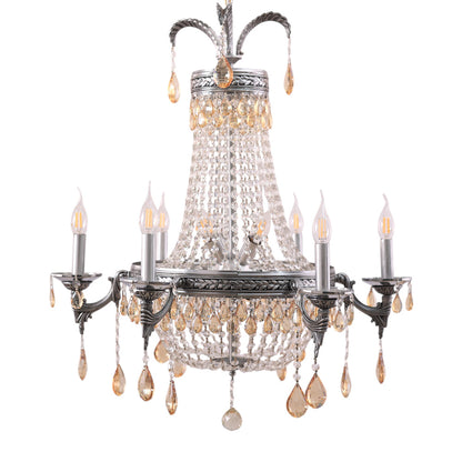 Basket Chandelier, 14 Lights, Metal, 92×72 cm - Silver