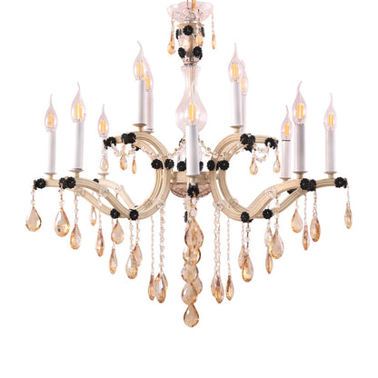 نجفة ماري تريز، 12 لمبة، معدن، 90×80 سم وايتي من قنديل مصر - Marie Therese Chandelier, 12 Lights, Metal, 90×80 cm Whitey|Kandil Egypt