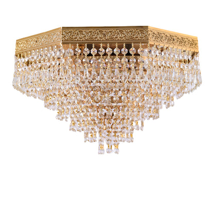 لطش هرمي، 6 لمبة، معدن، 50×30 سم – ذهبي من قنديل مصر - Pyramidal Flush Light, 6 Lights, Metal, 50×30cm Gold|Kandil Egypt