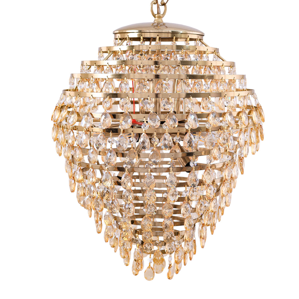 نجفة كمثرى، 12 لمبة، معدن، 45×80 سم – ذهبي من قنديل مصر - Pears Chandelier, 12 Lights, Metal, 45×80cm Gold|Kandil Egypt