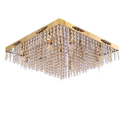 لطش مربع، 12 لمبة، معدن، 22×60 سم – ذهبي من قنديل مصر - Square Flush Light, 12 Lights, Metal, 22×60cm Gold|Kandil Egypt