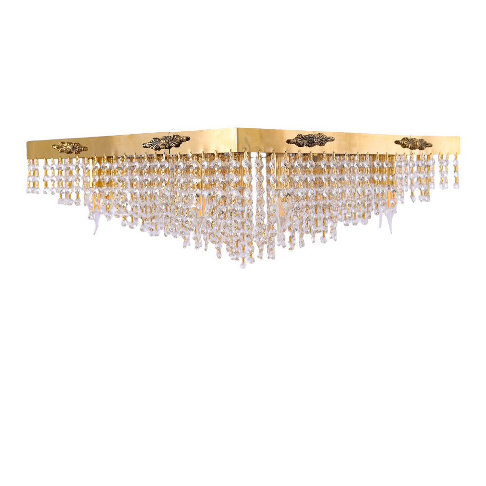 لطش مربع، 12 لمبة، معدن، 22×60 سم – ذهبي من قنديل مصر - Square Flush Light, 12 Lights, Metal, 22×60cm Gold|Kandil Egypt