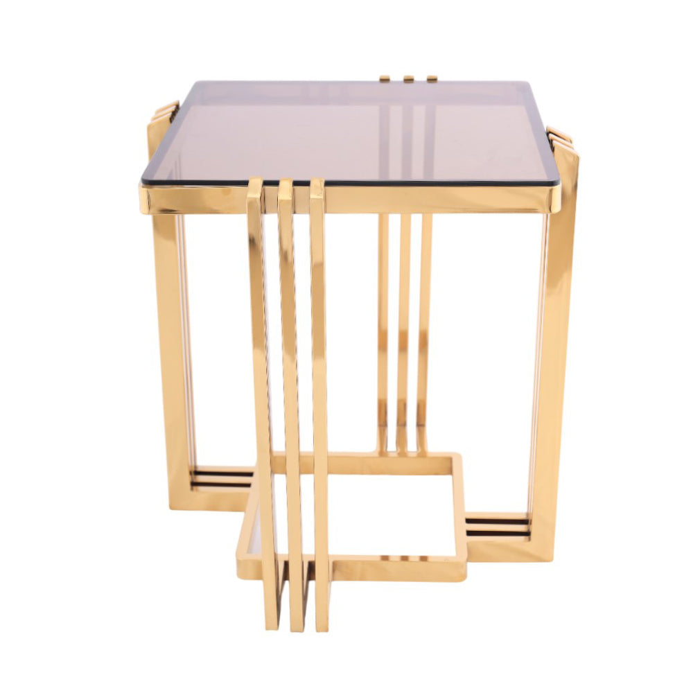 ترابيزة ليزر، ستانلس ستيل، 45×45 سم – ذهبي من قنديل مصر - Laser Table, Stainless Steel, 45×45cm Gold|Kandil Egypt