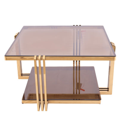 ترابيزة ليزر، ستانلس ستيل، 80×45 سم – ذهبي