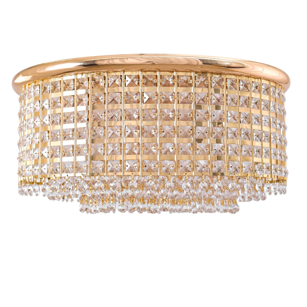 لطش، 8 لمبة، ستانلس ستيل، 50×25 سم ذهبي - Flush Light, 8 Lights, Stainless Steel, 50×25Cm Gold