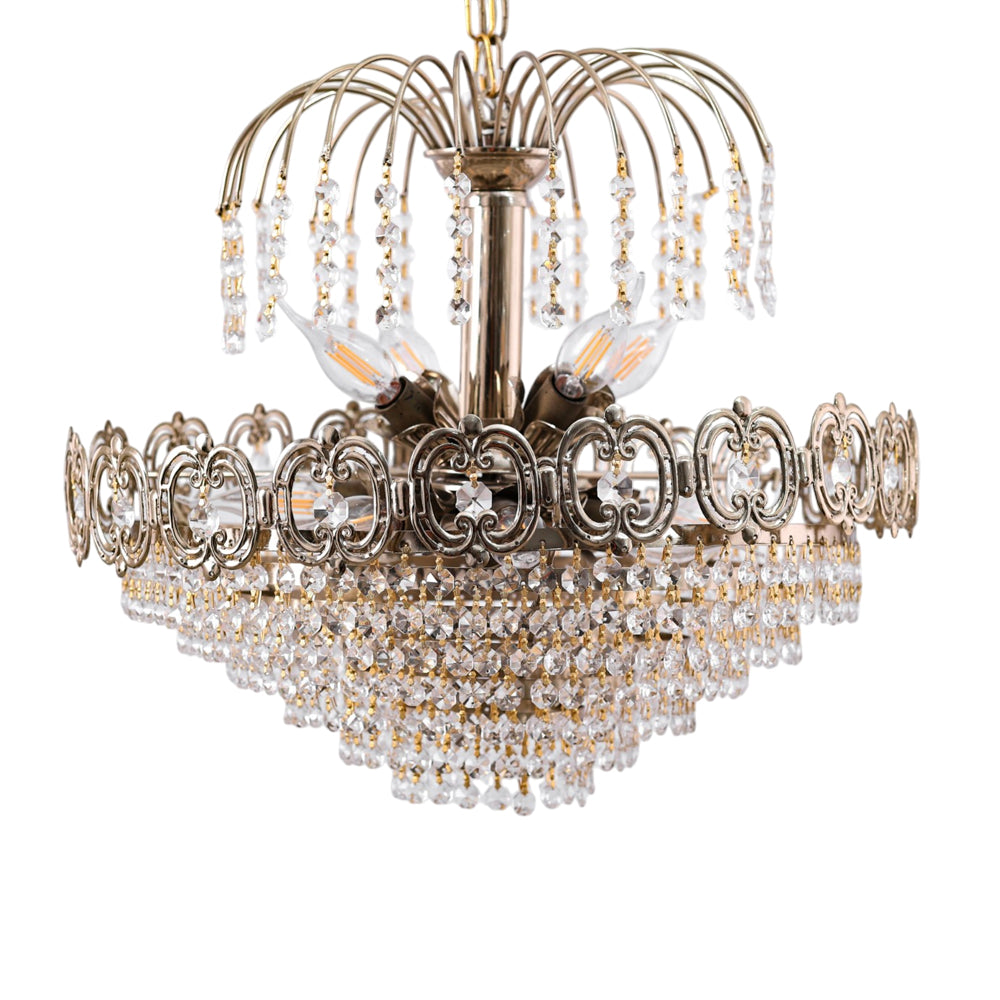 نجفة، 12 لمبة، معدن، 50×55 سم ذهبي - Chandelier, 12 Lights, Metal, 50×55Cm Gold