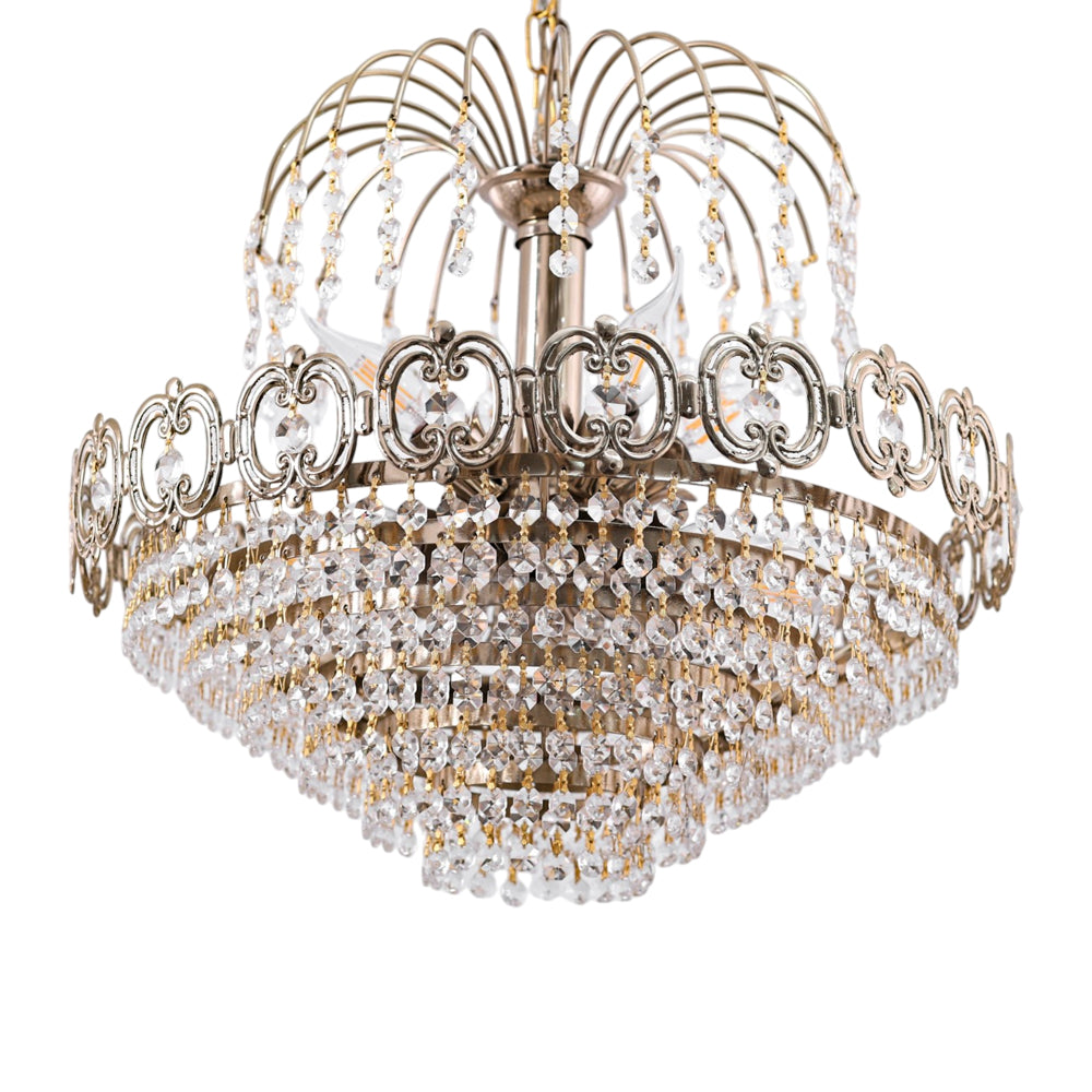 نجفة، 12 لمبة، معدن، 50×55 سم ذهبي - Chandelier, 12 Lights, Metal, 50×55Cm Gold